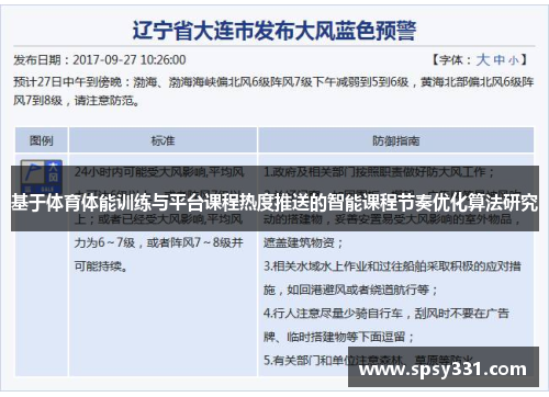 基于体育体能训练与平台课程热度推送的智能课程节奏优化算法研究